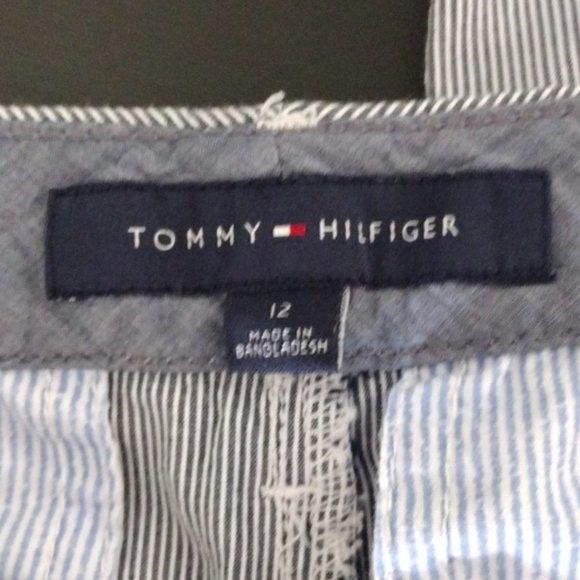 TOMMY Hilfiger blue & white striped Hampton slim straight leg pants Sz 12 - Picture 8 of 8